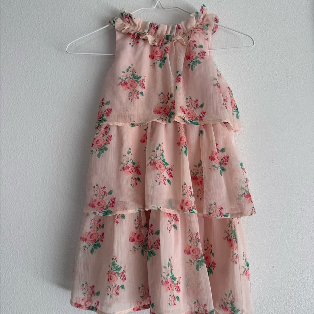 Janie and Jack Pink Floral Ruffle Dress